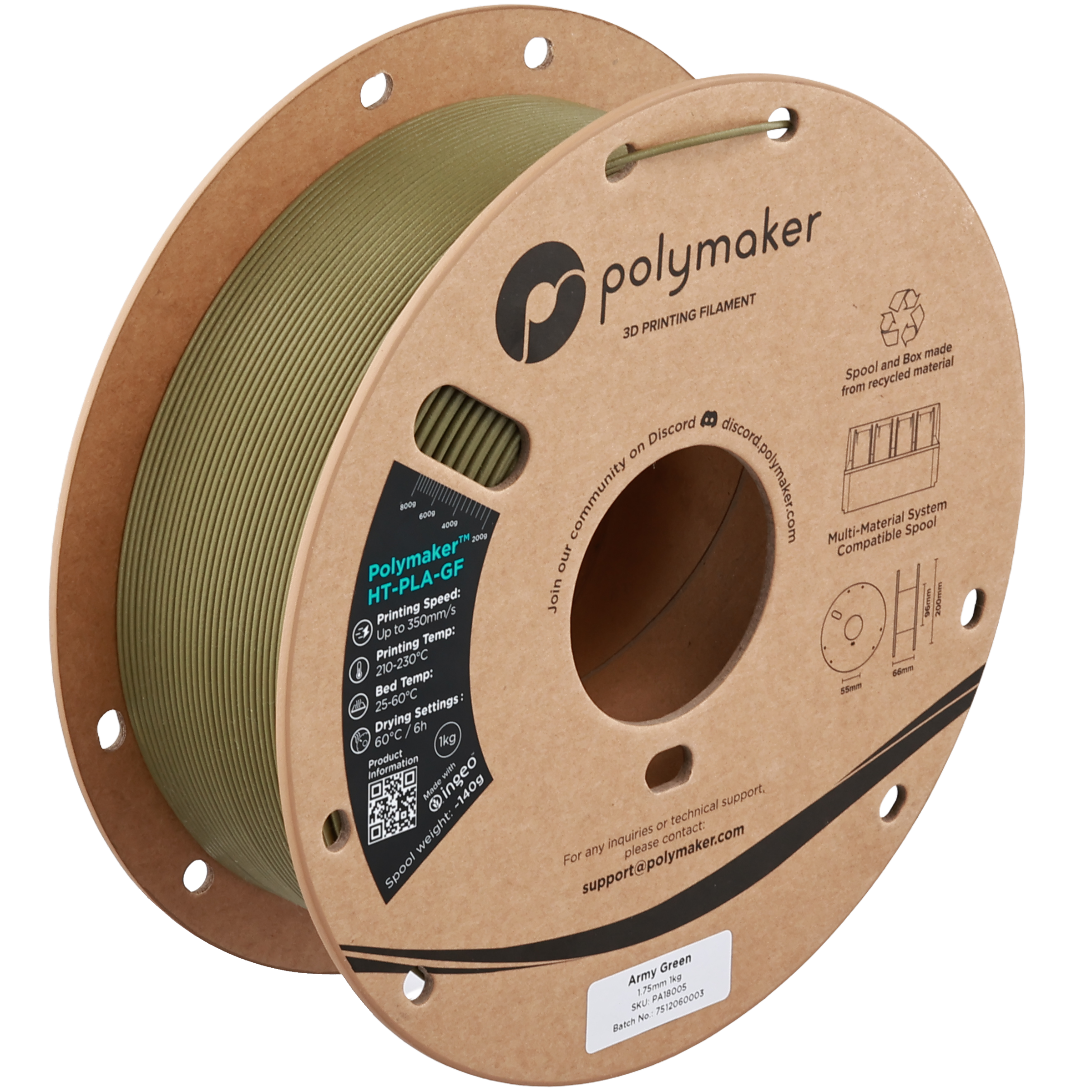 Polymaker™ HT-PLA-GF - Army Green