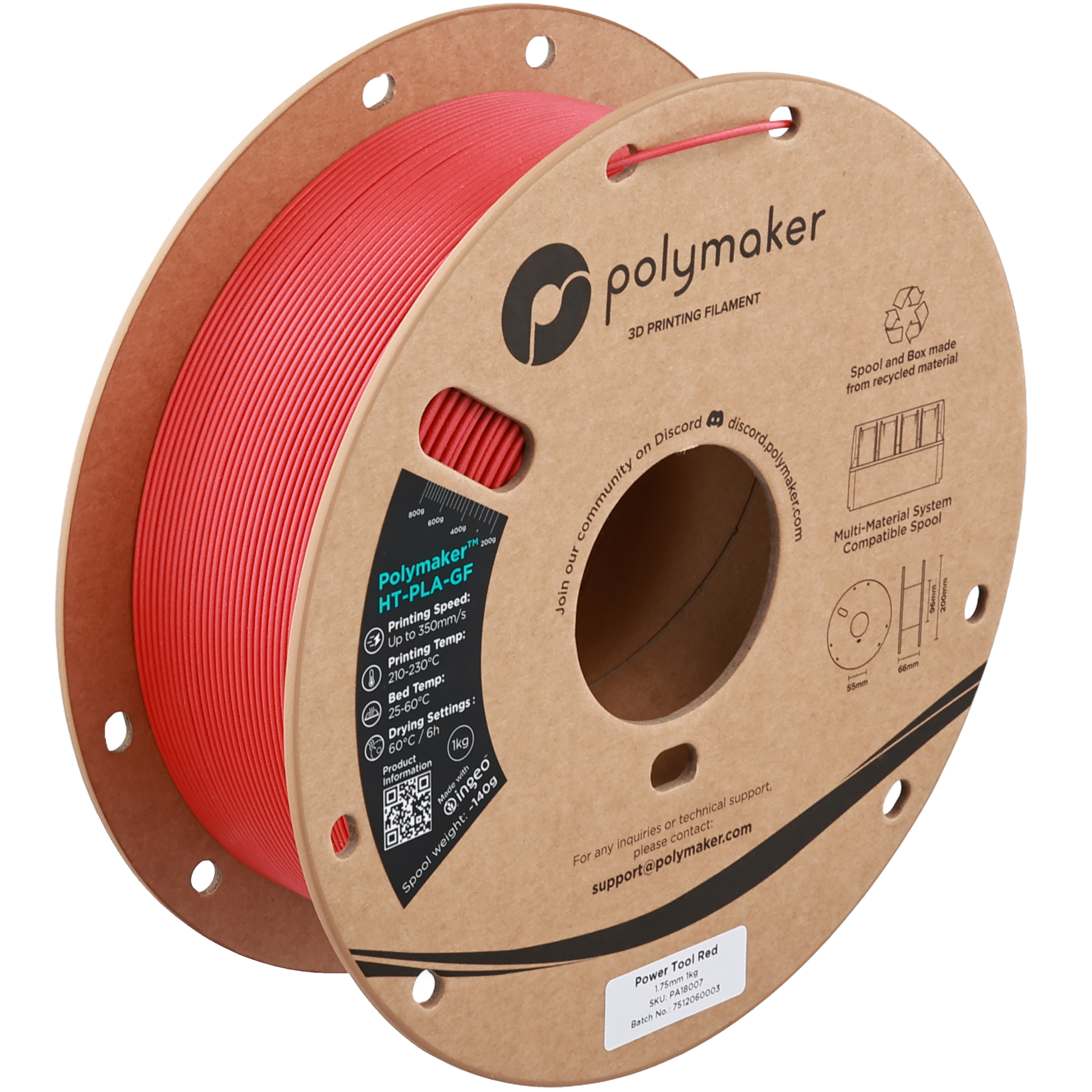 Polymaker™ HT-PLA-GF - Power Tool Red