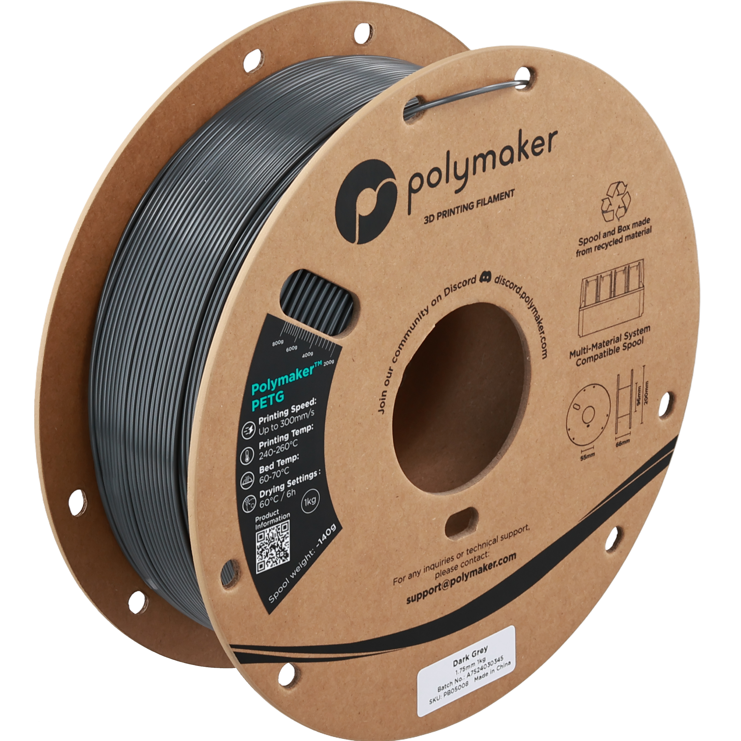 Polymaker™ PETG - Dark Grey