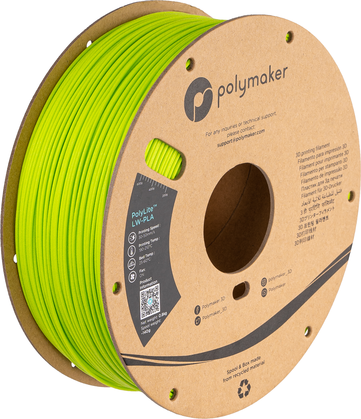 PolyLite™ LW-PLA - Bright Green