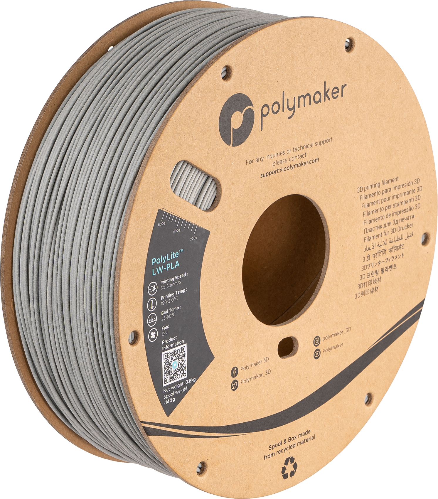 PolyLite™ LW-PLA - Grey