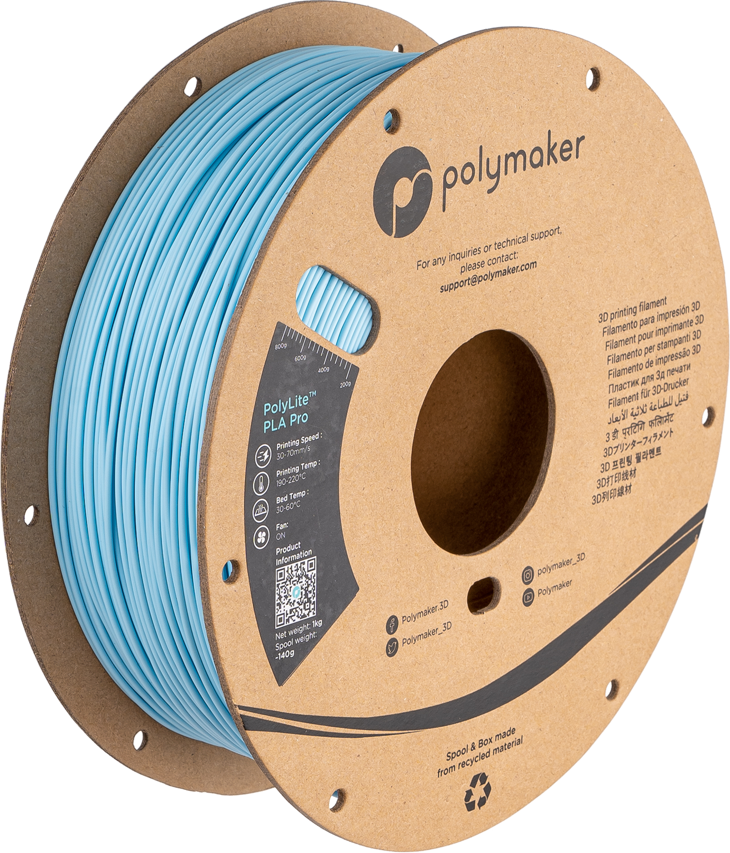 PolyLite™ PLA Pro - Light Blue