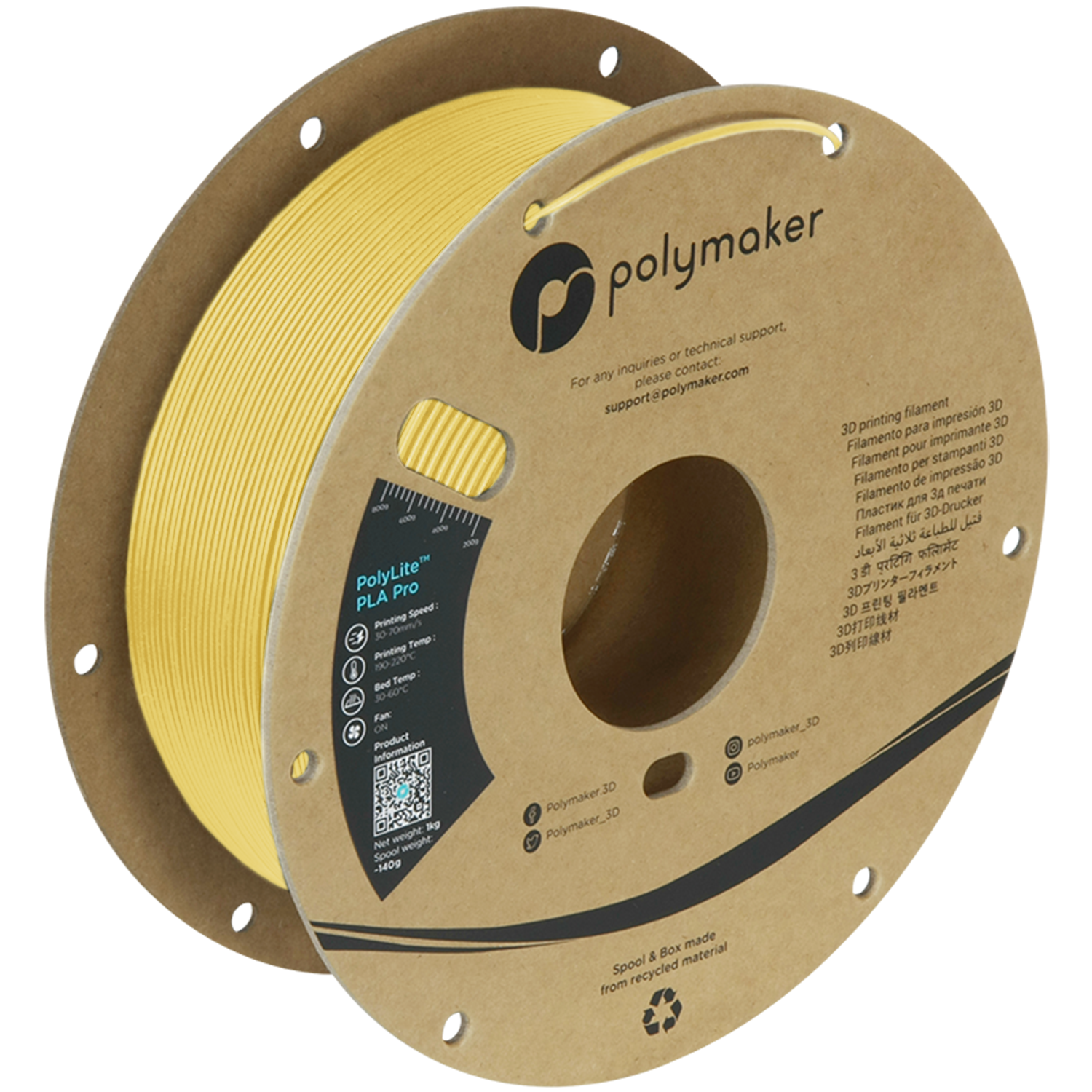 PolyLite™ PLA Pro - Light Yellow