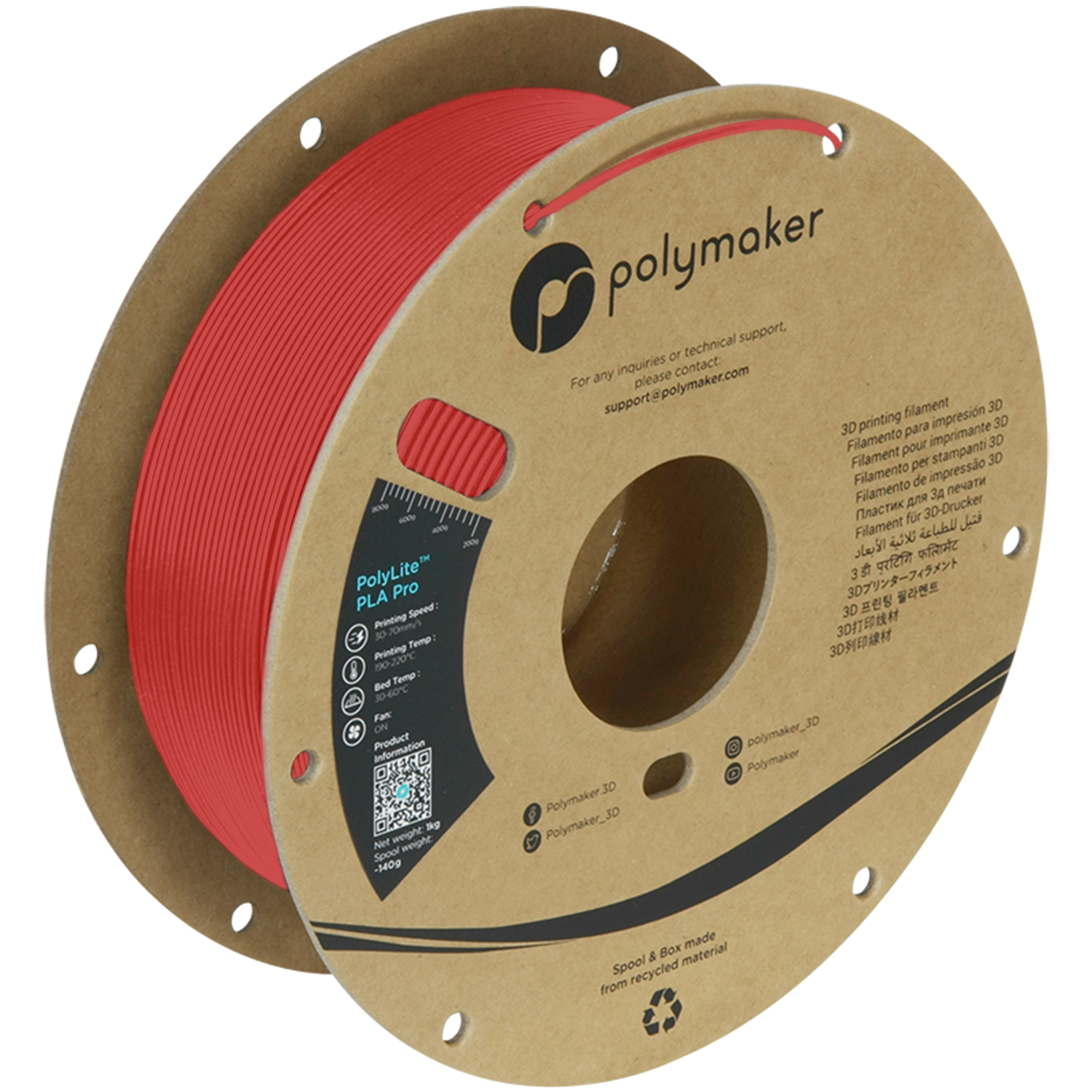 PolyLite™ PLA Pro - Light Red