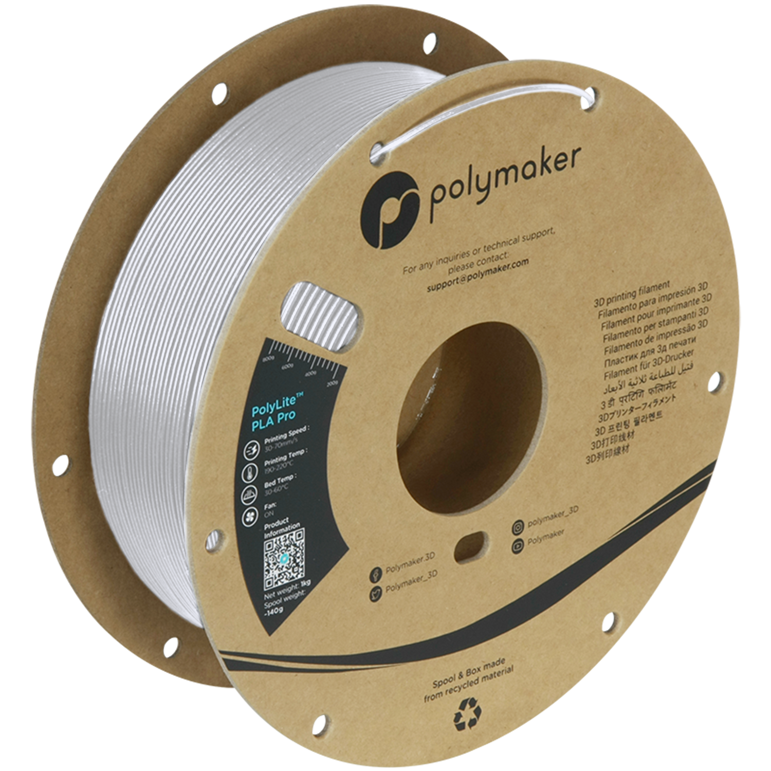 PolyLite™ PLA Pro - Cold White