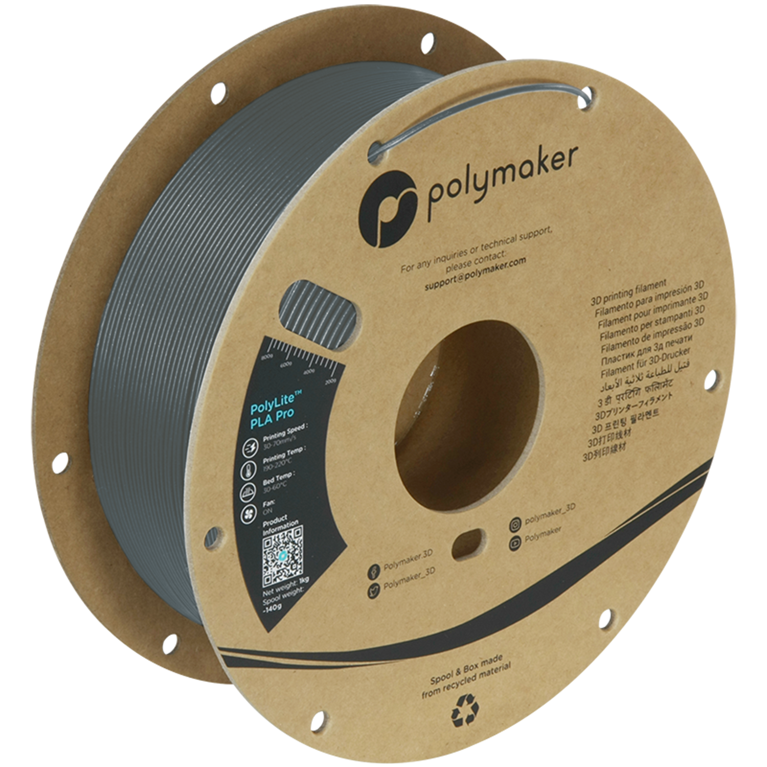PolyLite™ PLA Pro - Dark Grey